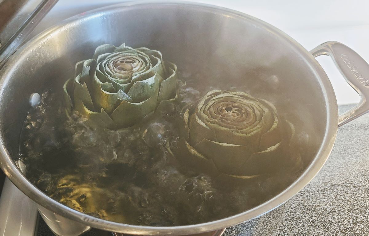 How To Cook And Eat Whole Artichokes By Boiling Them Inspired Homemaker