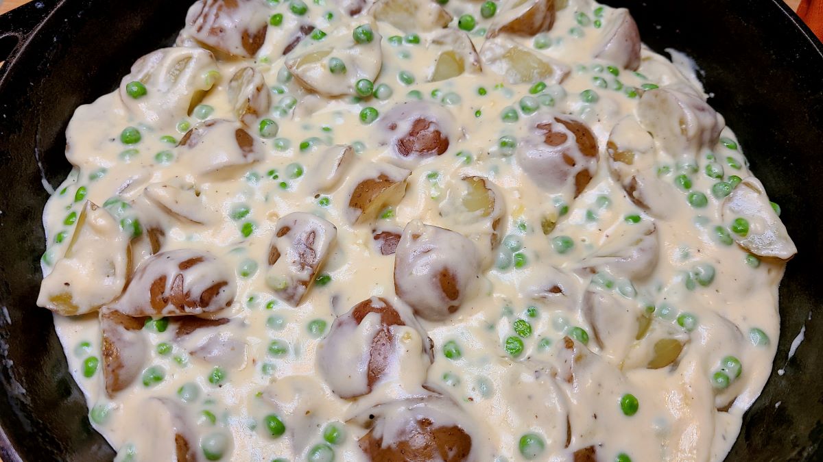 Old Fashioned Creamed Peas And New Potatoes Recipe Inspired Homemaker